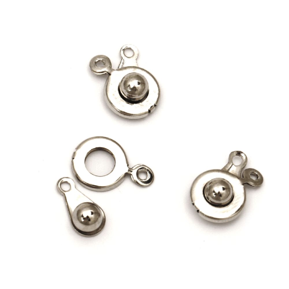 Two-piece Metal Clasp / 10x18x5 mm / Silver - 10 pieces