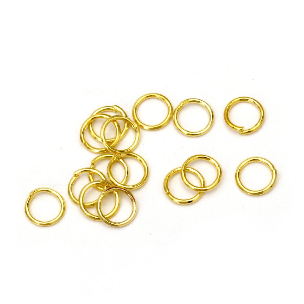 Metal Open Jump Rings / 6x0.7 mm / Gold - 200 pieces
