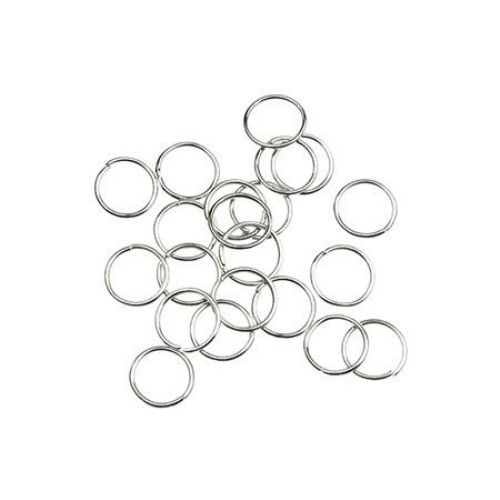 Metal Open Jump Rings / 7x0.8 mm / Silver - 200 pieces
