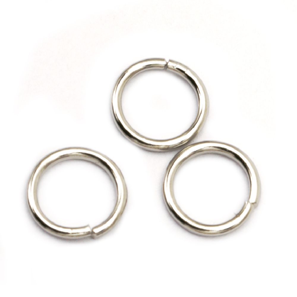 Open Jump Rings for Jewelry Making / 7x0.9 mm / Silver - 200 pieces