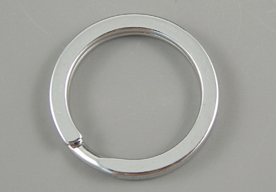 Flat Keychain Ring / 25x2 mm /  Silver - 10 pieces