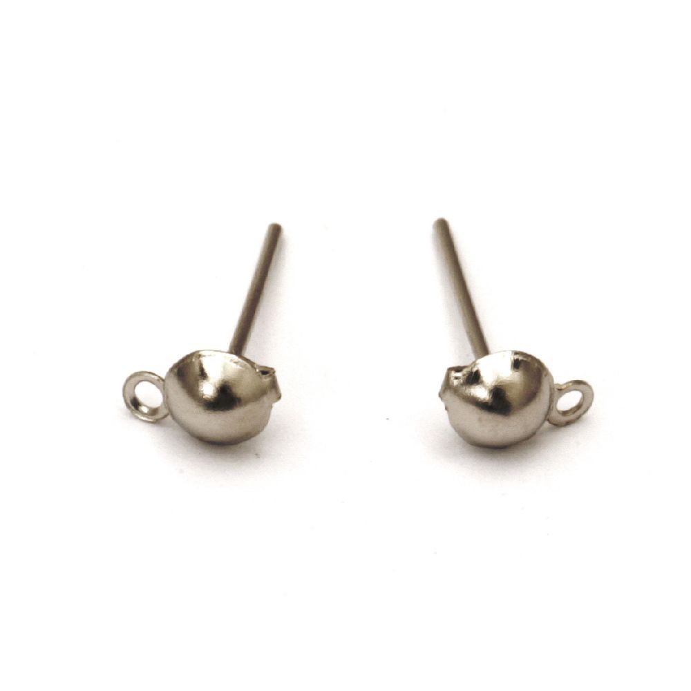 Metal Earring Post / 14x4x0.9 mm / Silver - 50 pieces