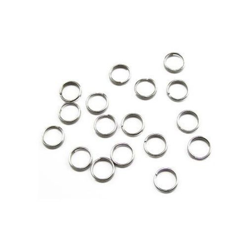 Jewelry Jump Rings, Close but Unsoldered, 8 mm two coils color silver - 50 pieces