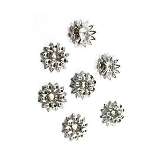 Metal Bead Caps for Handmade Jewelry / 18 mm / Silver - 20 pieces