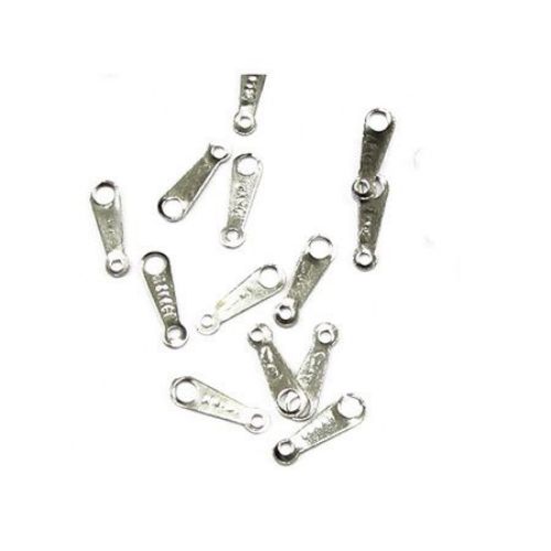 Metal Tip with 2 Holes / 3x10 mm /  Silver - 100 pieces