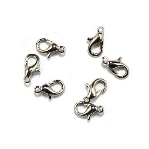 Lobster Claw Clasp FIRST QUALITY / 6x10 mm / Silver - 20 pieces
