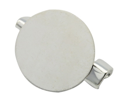 Метална основа за брошка с игла 15x19x4 мм цвят сребро -4 броя