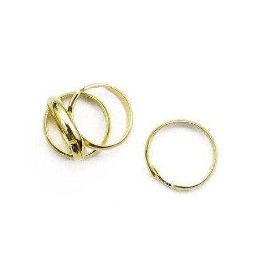 Μεταλλική βάση για δαχτυλίδι 14 χιλ. χρώμα χρυσό -10 τεμάχια