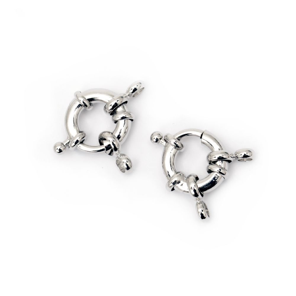 Metal Jewelry Clasp / 13x4 mm /  Silver - 2 pieces