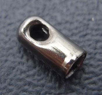 Tube Cord End Caps / 2x4 8 mm, Hole: 1 mm / Silver - 50 pieces