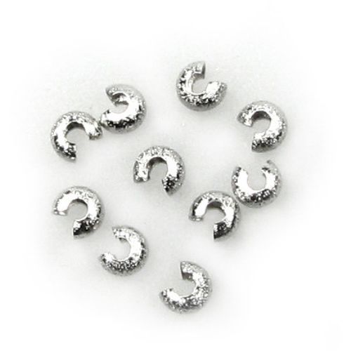 Steel Crimp Beads, Jewelry Making 3.2x2.2 mm hole 1.2 mm color silver - 20 pieces
