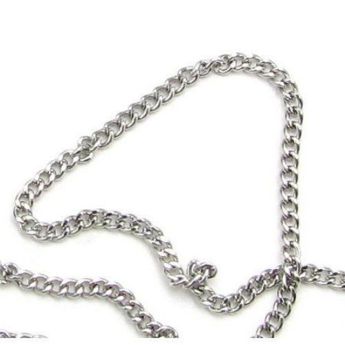 Link Chain / 0.6x2x2.5 mm / Silver - 1 meter
