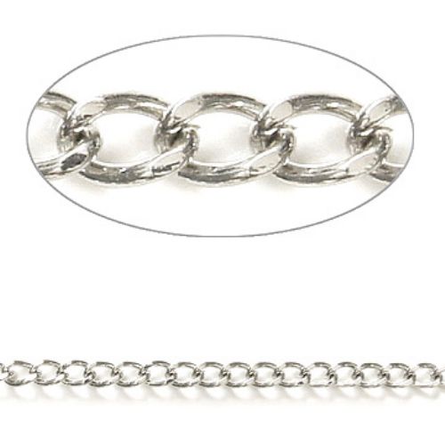 Chain 1x4.1x6 mm color silver -1 meter