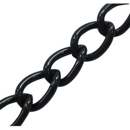 Aluminum chain 7.7x5.4 mm color black -1 meter