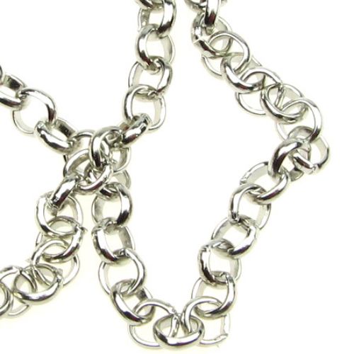 Metal Link Chain for Necklace, Bracelet, Earrings Making /  4.8x4.8x1.5 mm / Silver - 1 meter