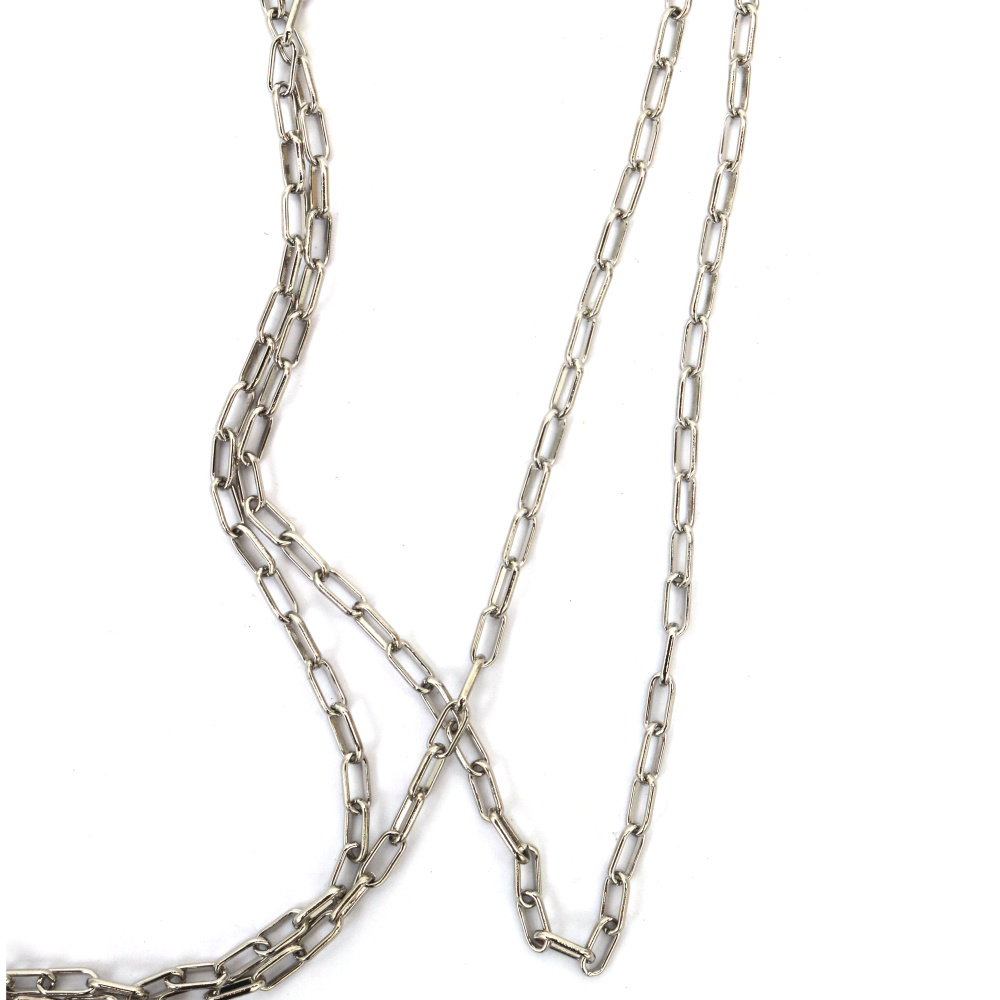 Metal Coil Chain / 8x3.5x1 mm / Silver Color - 1 meter