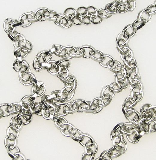 Jewelry Chain / 5x1 mm / Silver Tone NF -1 meter