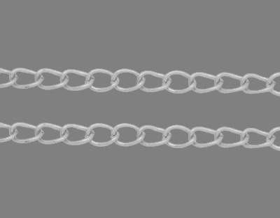 Link Chain / 6x4x1 mm / Silver - 1 meter