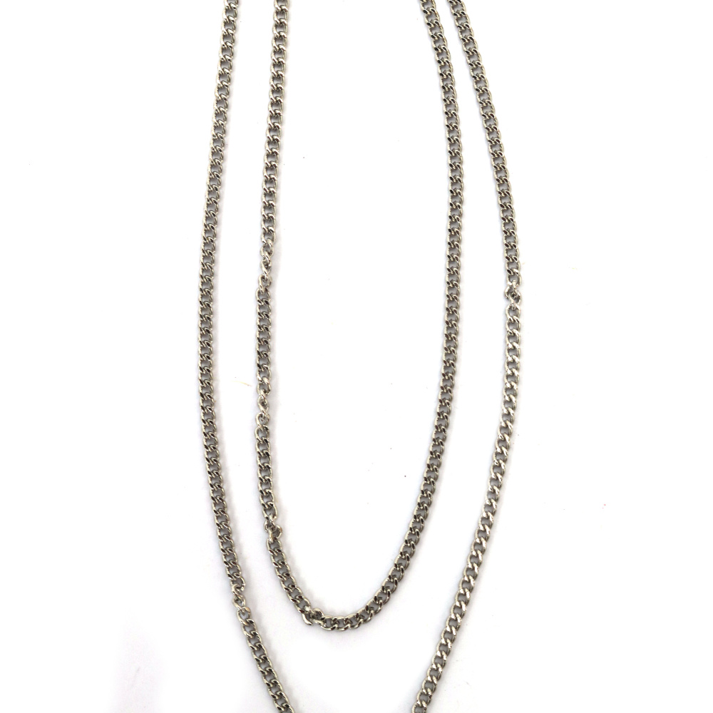 Metal Chain / 3.7x2.5x0.7 mm /  Silver Color - 1 meter