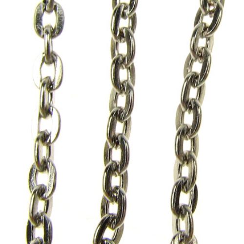 Link Chain for DIY Jewelry Design / 3x2x0.5 mm / Silver - 1 meter