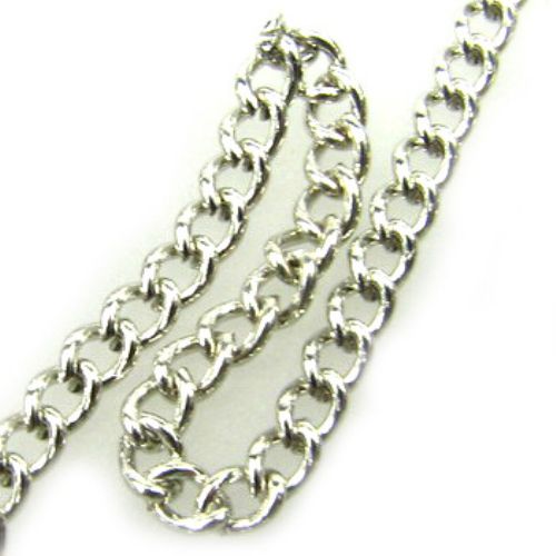 Link Chain for Jewelry and Fashion Accessories / 0.6x2x2.5 mm / Silver - 1 m