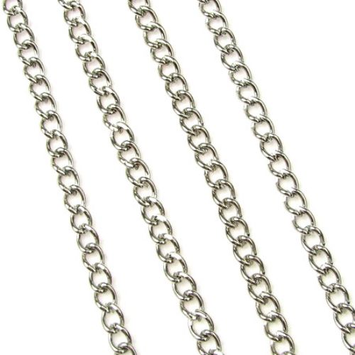 Metal Chain / 2.5x2x0.6 mm / Silver - 1 m