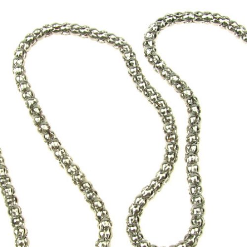 Jewelry Chain for Necklace, Bracelet, Earrings Making / 3 mm /  Silver - 55 cm