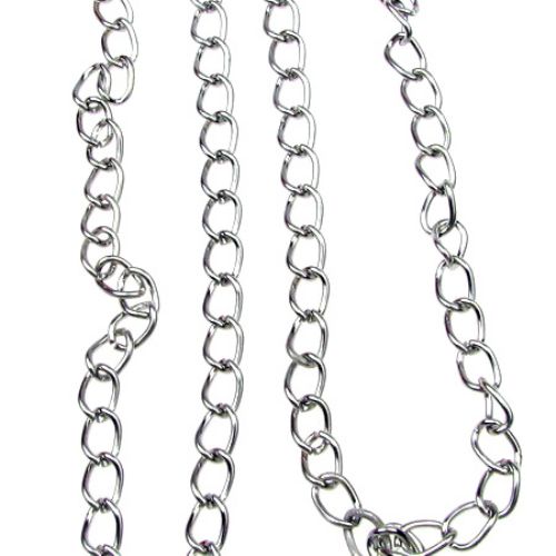 Aluminum Chain / 1.2x7.2x5.1 mm / Silver Tone - 50 cm