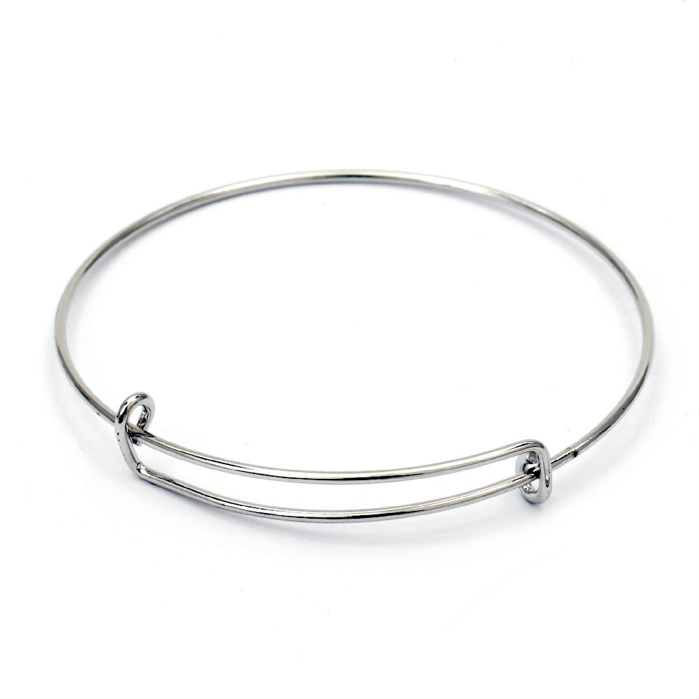 Metal base for bracelet 65 mm silver