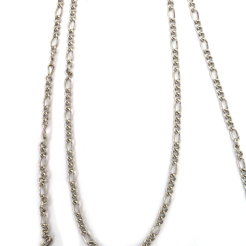 Metal Chain / 8~5x4x1 mm / Silver Color -1 meter