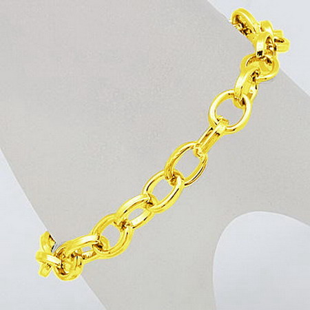 Metal Link Chain with Lobster Claw Clasp for DIY Bracelets Making / 205x1x0.8 mm / Gold Color