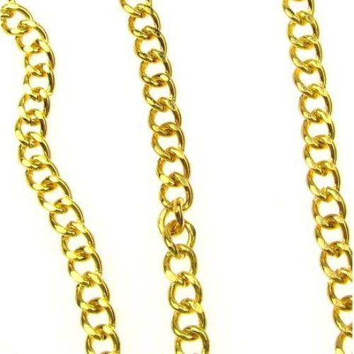 Metal Link Chain / 5x3.8x1 mm /  Gold Tone - 1 meter