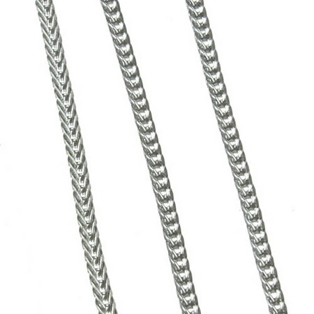 Metal Square Chain / 1.5x1.5 mm /  Silver Color - 1 meter