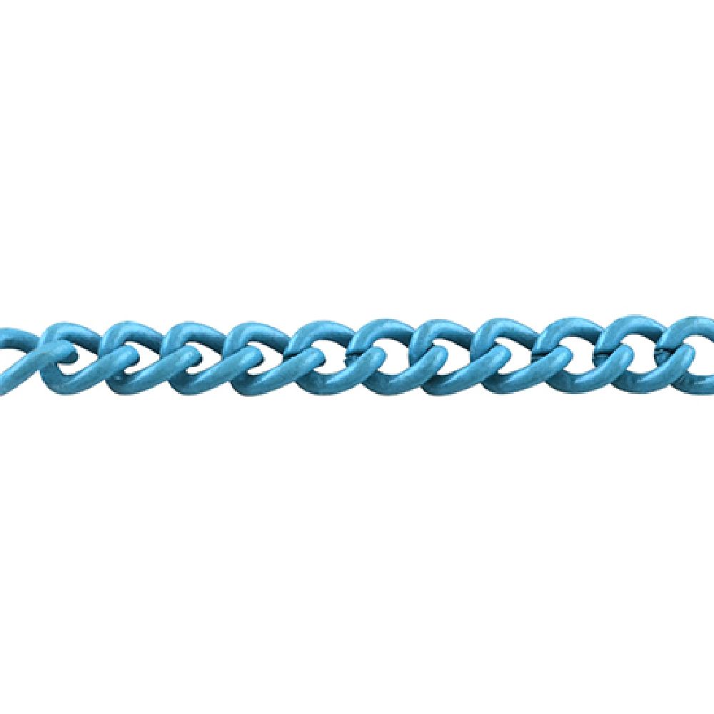 Metal Jewelry Chain / 3x2x0.6 mm / Light Blue - 1 meter