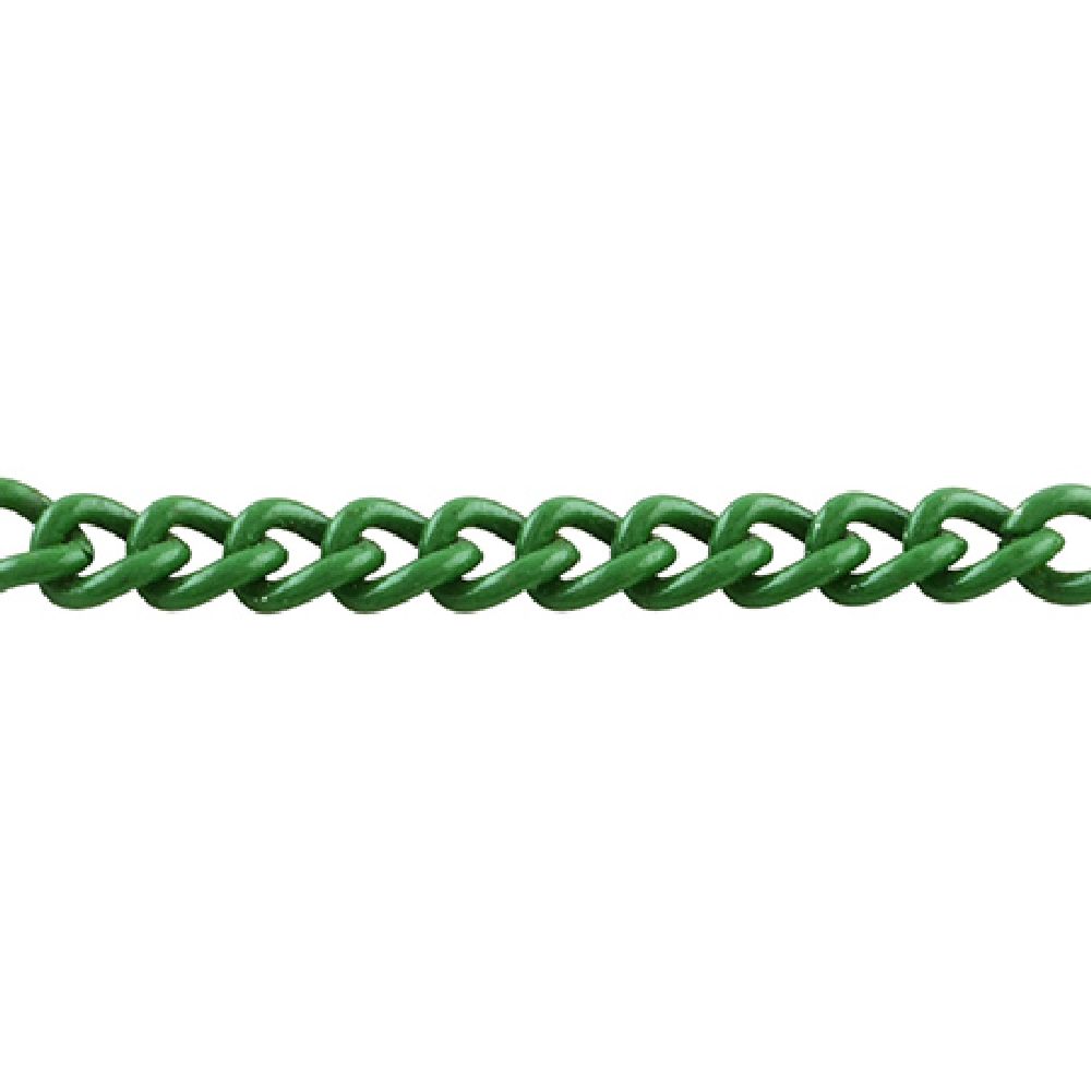 Green Link Chain for DIY Fashion Accessories and Craft Projects /  3x2x0.6 mm / Green - 1 meter