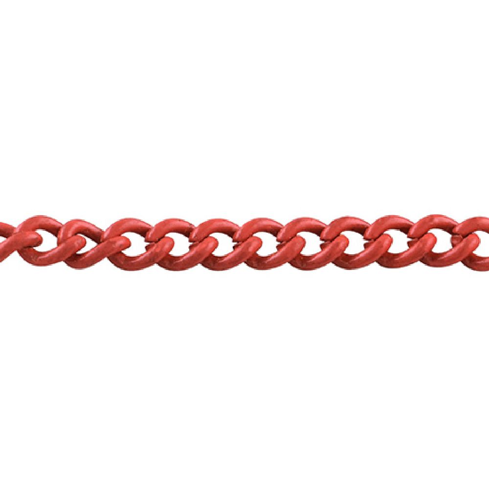 Metal Link Chain / 3x2x0.6 mm / Tile Red Color - 1 meter