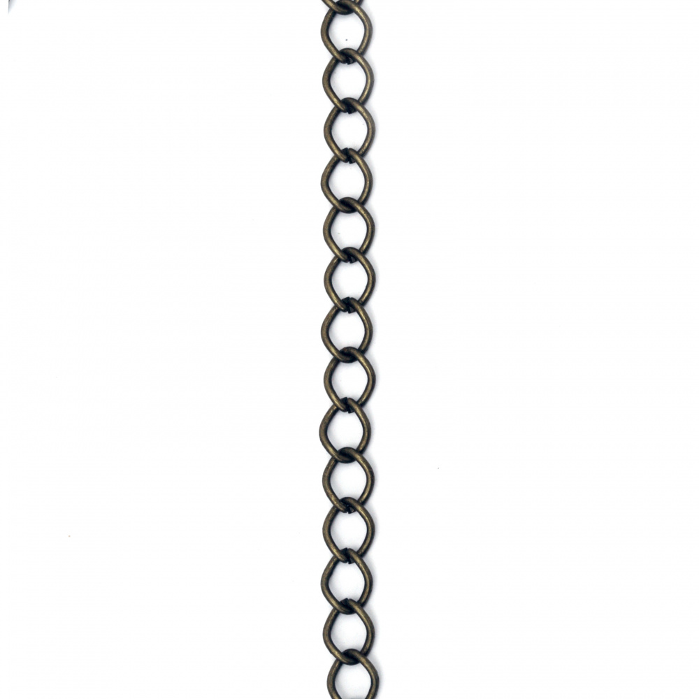 Jewelry Link Chain / 9x7x1.5 mm /  Antique Bronze - 1 meter