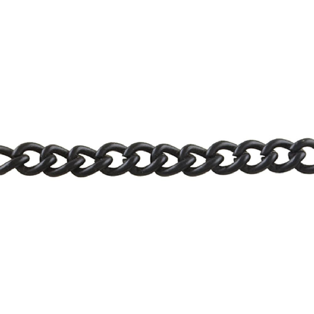 Black Link Chain for Jewelry and Fashion Accessories / 3x2x0.5 mm - 1 meter