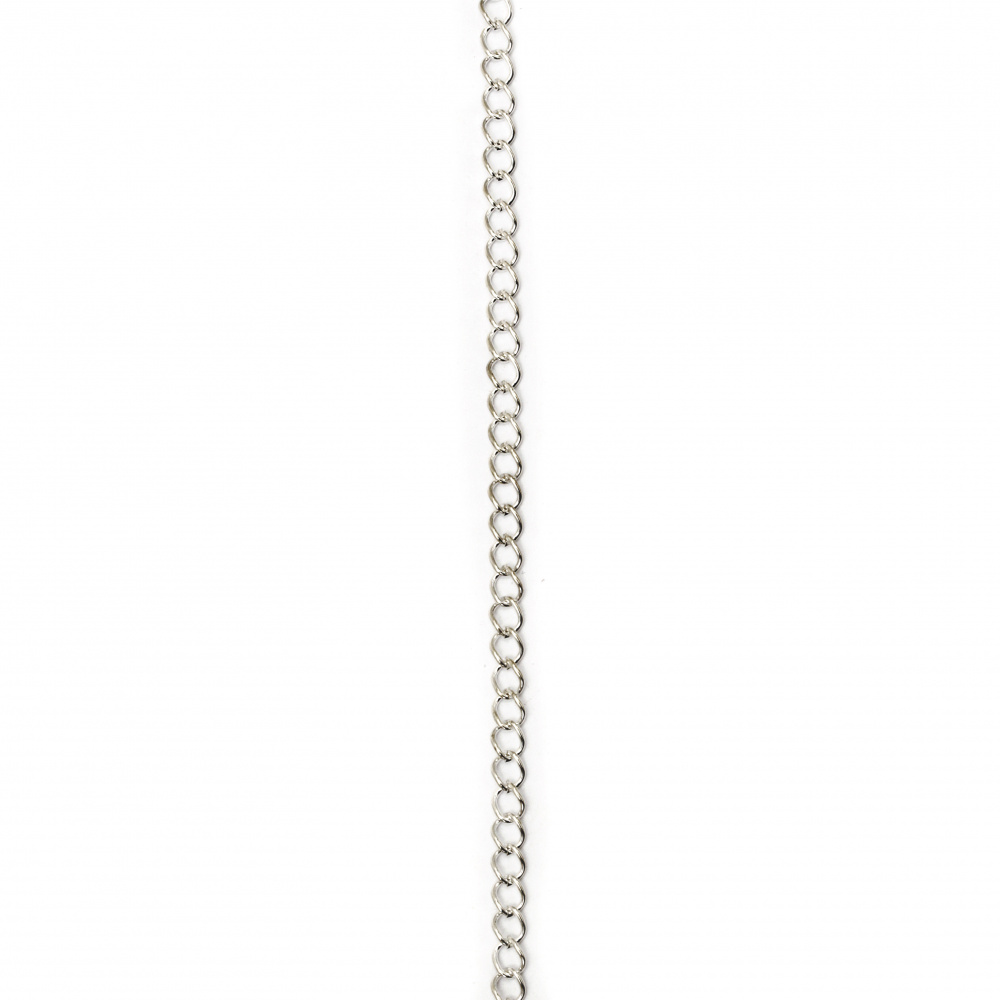 Metal Jewelry Chain / 5.6x4.9 mm / White - 1 meter