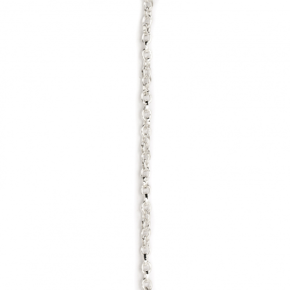 Metal Jewelry Chain / 4.8x3.7 mm / White - 1 meter