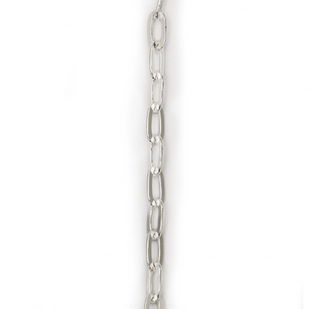 Metal Chain for Necklace, Bracelet, Earrings Making / 16x7.7 mm / White - 1 meter