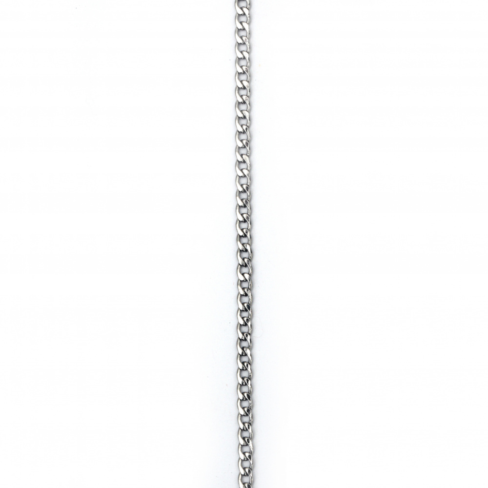 Chain, 4.5x3x1 mm, stainless steel, silver color - 1 meter