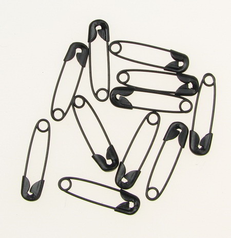 Safety pins 19x5 mm color black -1000 pieces
