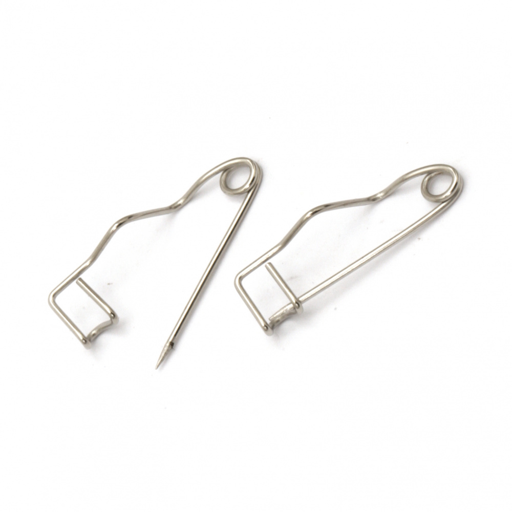 Safety pins 25x7x16 mm color silver -100 pieces