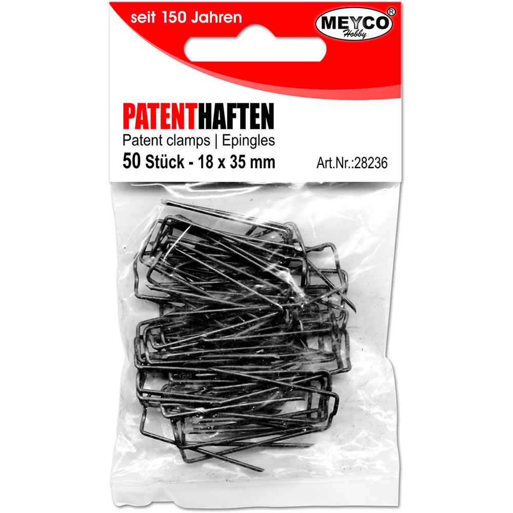 Patent clamps U-shaped pin 18x35 mm Meyco -50 pieces