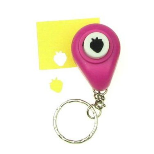 Scrapbook Punch, Key ring, for cardboard, Strawberry, 160 grams/m2, 10mm