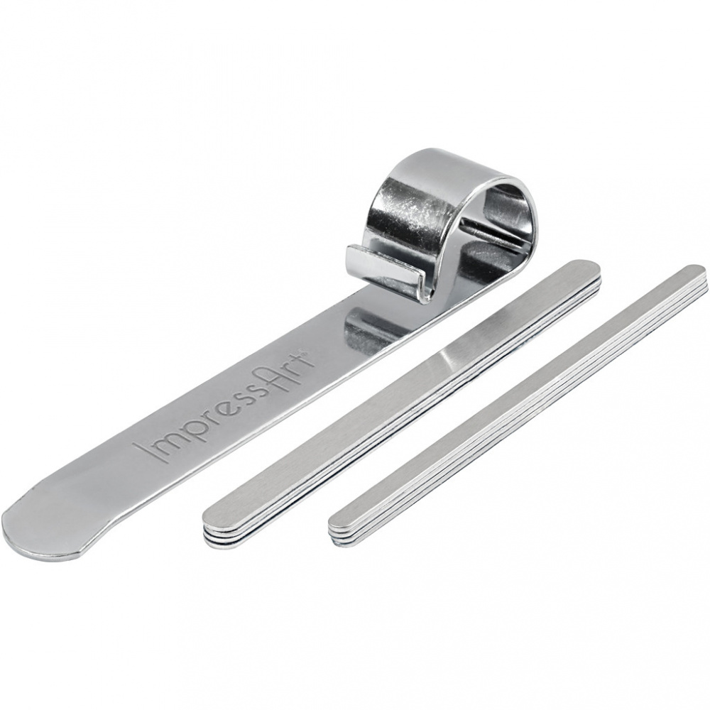 Impressart bending tool set and two sizes of aluminum straps for bracelet 6x150 mm -4 pieces and 100x150 mm -4 pieces