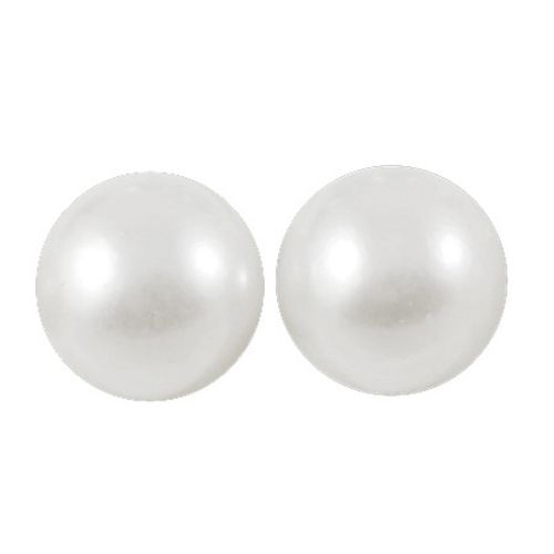 Cabochon Pearl Beads, Half Round for Gluing, DIY, Decoration, Scrapbooking, 18x9 mm white -10 pieces