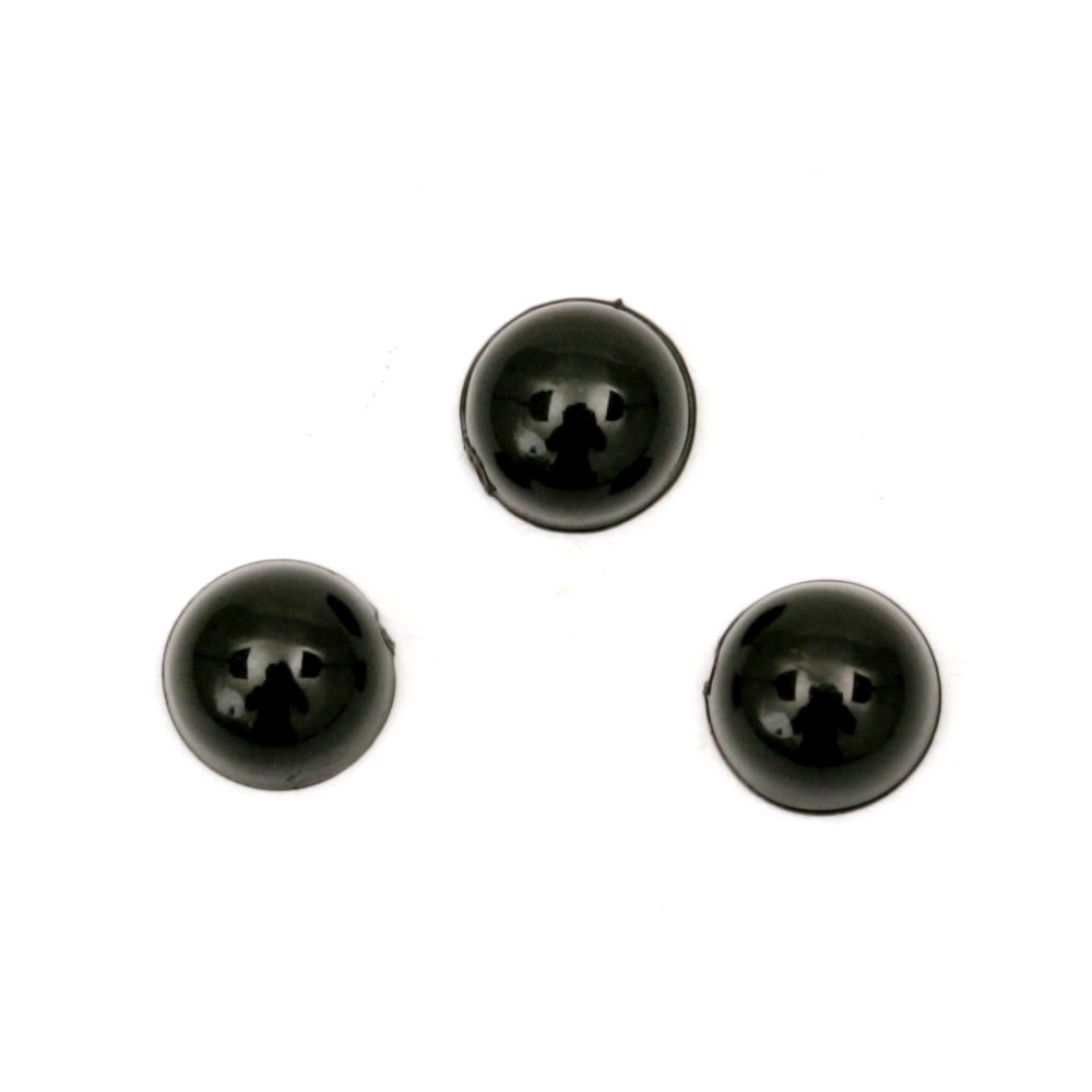 Cabochon Pearl Beads, Half Round for Gluing, DIY, Decoration, Scrapbooking,  5x3 mm black -100 pieces