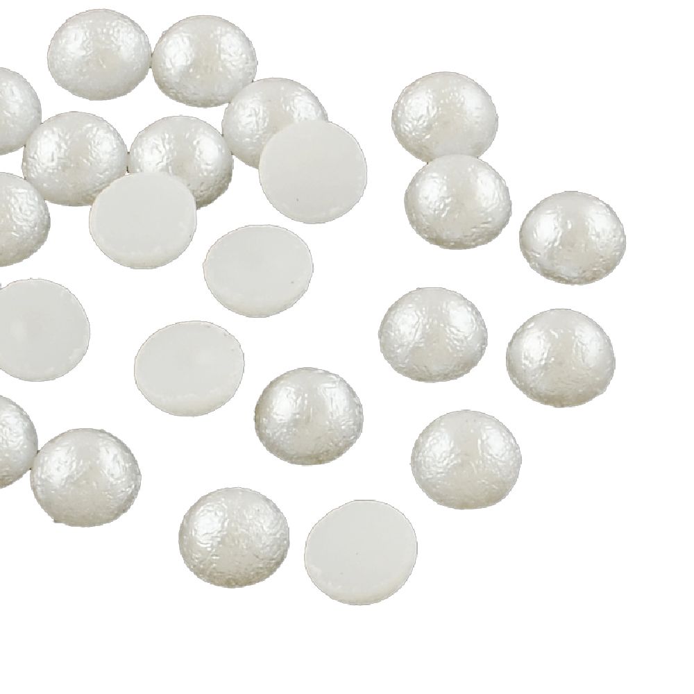 Rough-textured half-sphere beads, 6x3 mm, champagne color - 100 pieces